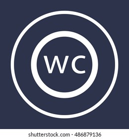 WC sign icon,vector. Flat design.