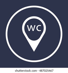 WC sign icon,vector. Flat design.