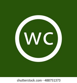 WC sign icon,vector. Flat design.