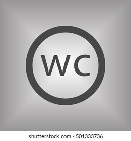 WC sign icon,vector. Flat design.