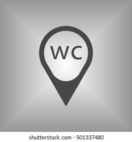 WC sign icon,vector. Flat design.