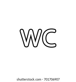 wc sign line icon