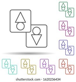 Wc, sign, mall in multi color style icon. Simple thin line, outline vector of mall icons for ui and ux, website or mobile application