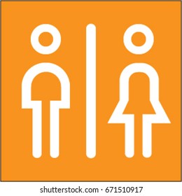 W.C. sign on orange background