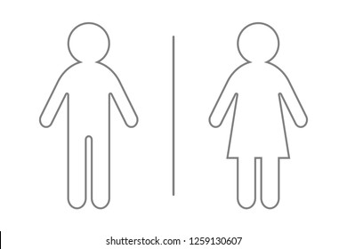 WC sign. Outline. Vector.