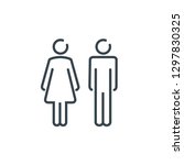 WC sign restroom icon. Toilet bathroom male and female symbol. Wc isolated line pictogram.