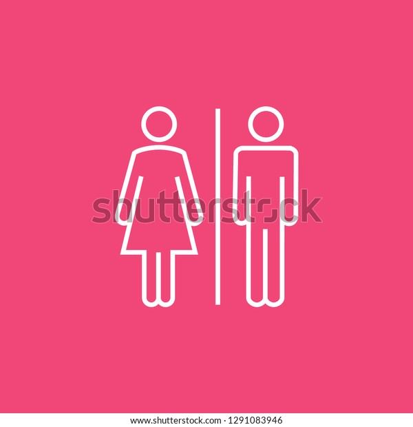 Wc Sign Restroom Icon Toilet Bathroom Male And Female Symbol Wc