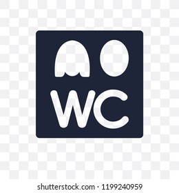 Wc sign transparent icon. Wc sign symbol design from Traffic signs collection. Simple element vector illustration on transparent background.