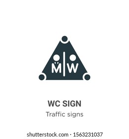 Wc sign vector icon on white background. Flat vector wc sign icon symbol sign from modern traffic signs collection for mobile concept and web apps design.