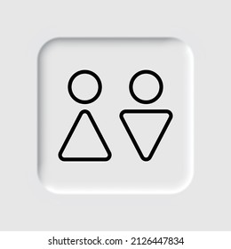 WC simple icon vector. Flat desing. Neumorphism design.ai