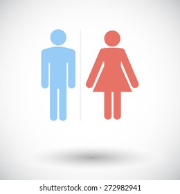 WC. Single flat icon on white background. Vector illustration.