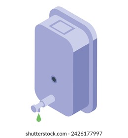 Icono de dispensador de jabón Wc vector isométrico. Lavabo de la habitación. Baño público
