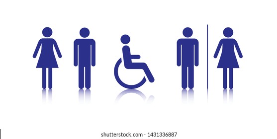 WC symbols icons in flat style