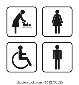 Wc Symbols Toilet Sign Icon Set Stock Vector (Royalty Free) 1612735525 ...