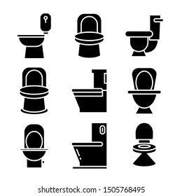wc and toiler icons set