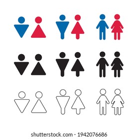 wc, toilet, bathroom, man, woman icon set.