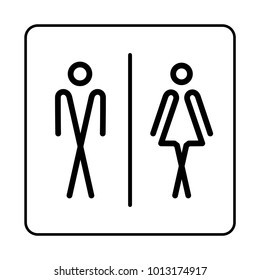 WC / Toilet Door Plate Icon. Restroom. Bathroom Plate. WC Sign.