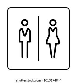 WC / Toilet door plate icon. Restroom. Bathroom plate.