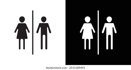wc toilet door plate icon Thin line flat illustration