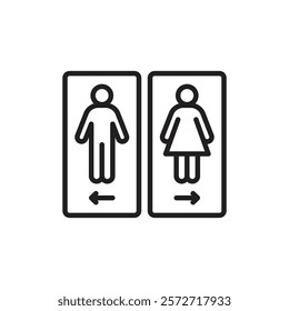 wc toilet door plate icon Simple thin outline