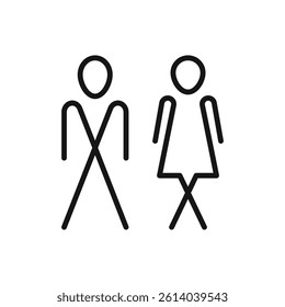 wc toilet door plate icon line art vector