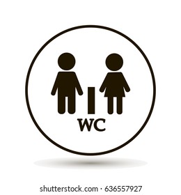WC / Toilet door plate icon. Men and women.Vector on white background