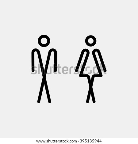 WC / Toilet door plate icon. Men and women WC sign for restroom. Bathroom plate.