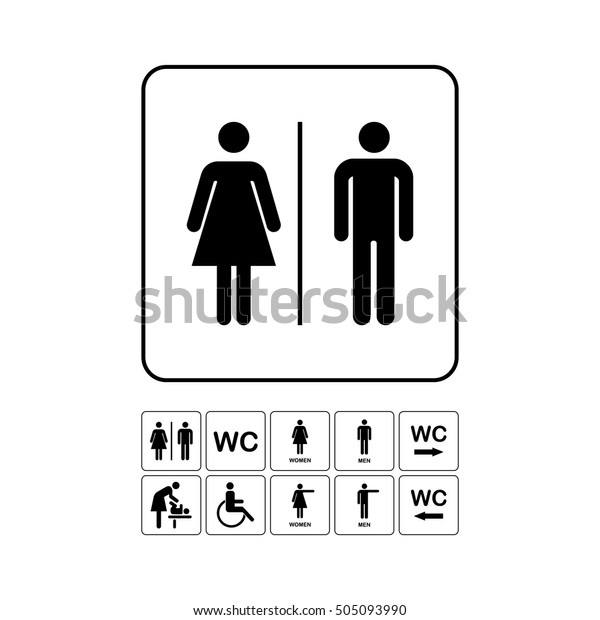 Wc Toilettenture Symbol Set Manner Stock Vektorgrafik Lizenzfrei