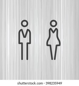 WC / Toilet door plate. Men and women sign for restroom.