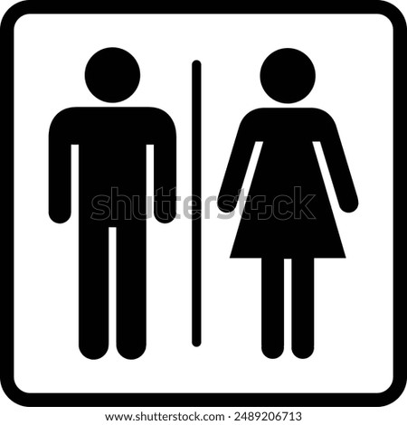 WC Toilet flat black vector icon.