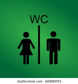WC toilet flat icon