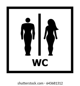 WC, toilet flat vector icon