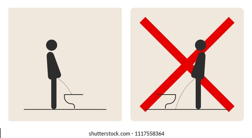 WC Toilet hygiene. Prohibition to do in the toilet.