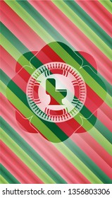 WC toilet icon inside christmas badge background.