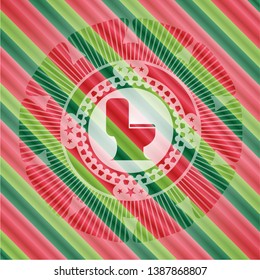 WC toilet icon inside christmas style badge..