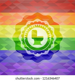 WC toilet icon inside lgbt colors emblem 