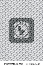 WC toilet icon inside silver color emblem. Scales pattern. Vector Illustration. Detailed.