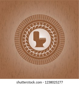 WC toilet icon inside wooden signboards