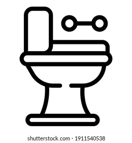Wc toilet icon. Outline wc toilet vector icon for web design isolated on white background