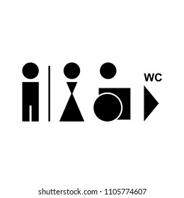 WC toilet icon vector