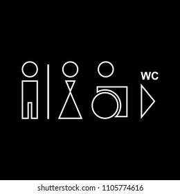 WC toilet icon vector