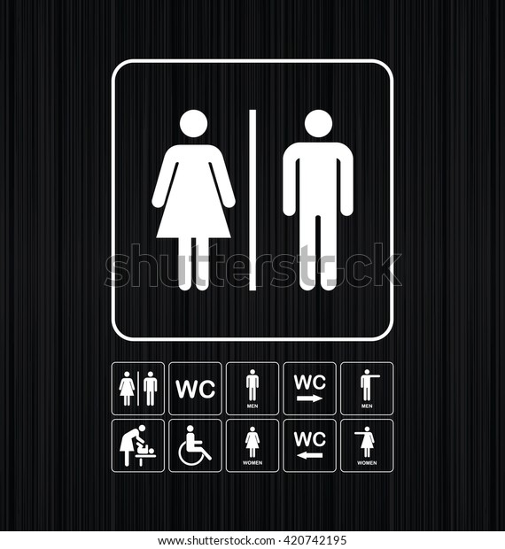 Immagine Vettoriale Stock 420742195 A Tema Wc Wc Icone Set