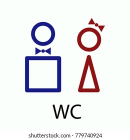 Wc or toilet isolated flat vector icon 