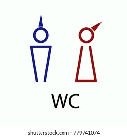 Wc or toilet isolated flat vector icon 
