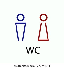 Wc or toilet isolated flat vector icon 
