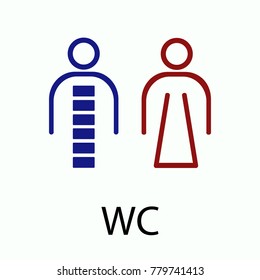 Wc or toilet isolated flat vector icon 