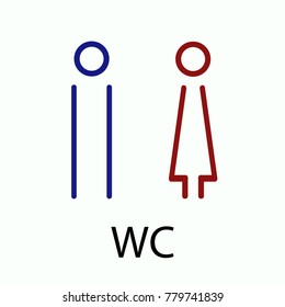 Wc or toilet isolated flat vector icon 