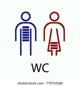 Wc or toilet isolated flat vector icon 