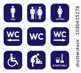 WC toilet sign door plate icon set. Man and women toilet sign icon set. Ladies restroom sign icon set. Gentleman restroom sign icon set.