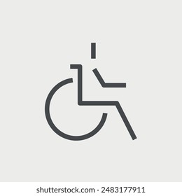 WC WC Pequeños ciudadanos discapacitados línea delgada pictograma icono de Vector